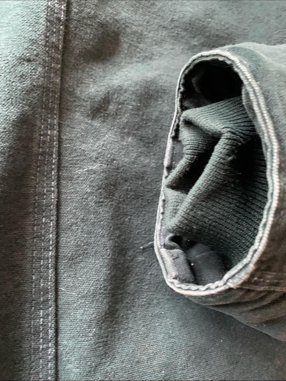 Carhartt Green Jacket with Brown Collar and Leather Logo Patch - Picture 9 of 10